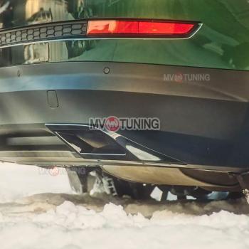 5 399 р. Имитация насадок глушителя MV-Tuning  Skoda Kodiaq  NU7 (2017-2021) дорестайлинг (SPACE GRAY (серый глянец))  с доставкой в г. Керчь. Увеличить фотографию 3