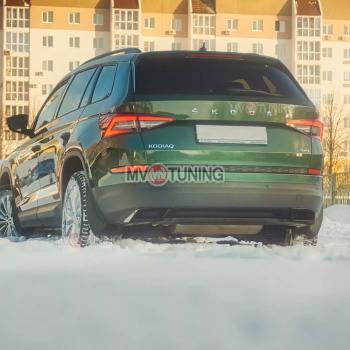 5 399 р. Имитация насадок глушителя MV-Tuning  Skoda Kodiaq  NU7 (2017-2021) дорестайлинг (SPACE GRAY (серый глянец))  с доставкой в г. Керчь. Увеличить фотографию 4