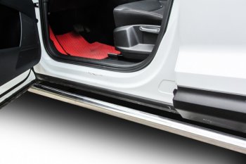 15 849 р. Защита порогов Slitkoff (Ø 57 мм, труба)  Skoda Kodiaq  NU7 (2017-2021) дорестайлинг (Нержавеющая сталь)  с доставкой в г. Керчь. Увеличить фотографию 2