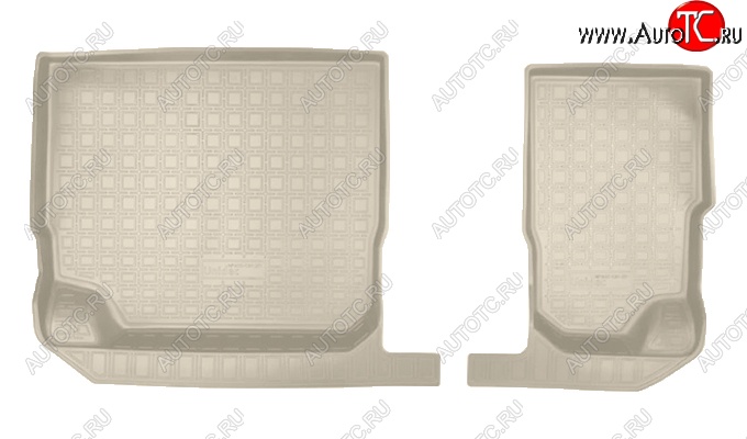 919 р. Коврики салонные Noplast (3D, 3 ряд)  Skoda Kodiaq  NU7 (2017-2021) дорестайлинг (Бежевые)  с доставкой в г. Керчь