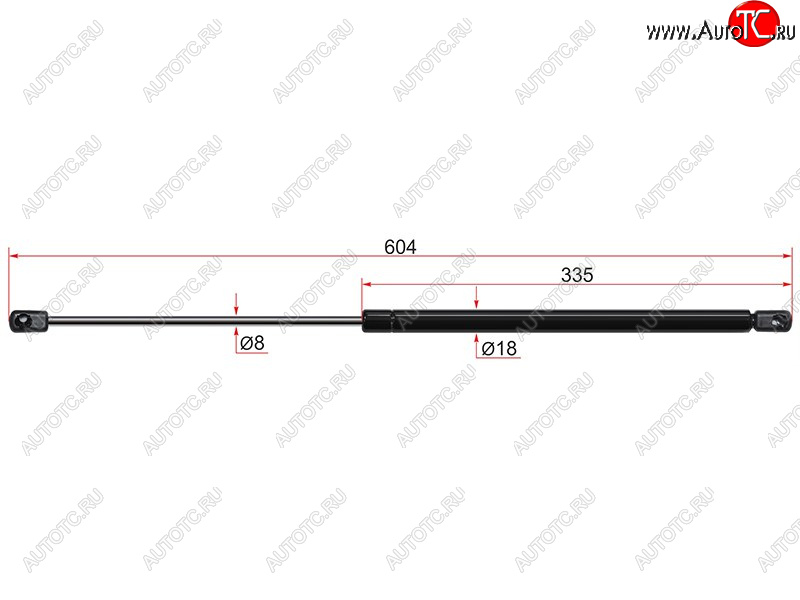 599 р. Газовый упор крышки багажника SAT  Skoda Octavia  A5 (2004-2013) дорестайлинг лифтбэк, лифтбэк рестайлинг  с доставкой в г. Керчь