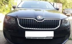 1 299 р. Сетка (для комплектации Active) на бампер Russtal (черная) Skoda Octavia A7 дорестайлинг лифтбэк (2012-2017)  с доставкой в г. Керчь. Увеличить фотографию 2