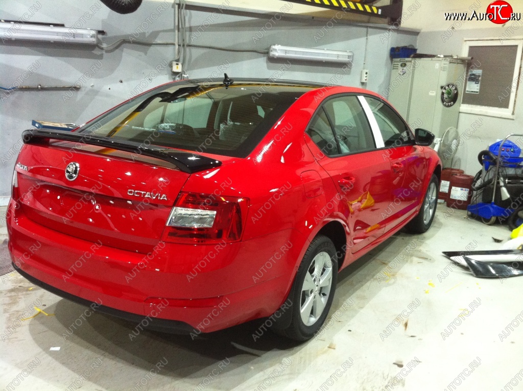 2 649 р. Спойлер LitCompany Skoda Octavia A7 рестайлинг лифтбэк (2016-2020) (Неокрашенный)  с доставкой в г. Керчь