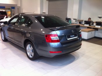 2 649 р. Спойлер LitCompany Skoda Octavia A7 рестайлинг лифтбэк (2016-2020) (Неокрашенный)  с доставкой в г. Керчь. Увеличить фотографию 3