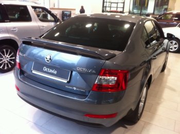 2 649 р. Спойлер LitCompany Skoda Octavia A7 рестайлинг лифтбэк (2016-2020) (Неокрашенный)  с доставкой в г. Керчь. Увеличить фотографию 4