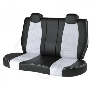 7 799 р. Чехлы для сидений (к-я Elegance, с подлокотником) Lord Autofashion Денвер (экокожа)  Skoda Octavia  A7 (2012-2017) дорестайлинг лифтбэк, дорестайлинг универсал (Чёрный, вставка белая)  с доставкой в г. Керчь. Увеличить фотографию 2