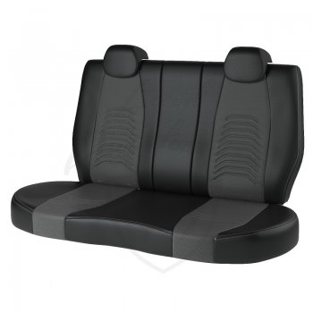 7 799 р. Чехлы для сидений (к-я Elegance, с подлокотником) Lord Autofashion Денвер (экокожа)  Skoda Octavia  A7 (2012-2017) дорестайлинг лифтбэк, дорестайлинг универсал (Чёрный, вставка серая)  с доставкой в г. Керчь. Увеличить фотографию 2