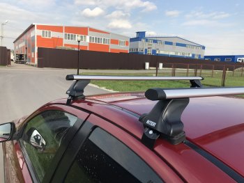 Багажник на крышу Inter Skoda Octavia  A7 (2012-2020) дорестайлинг лифтбэк, рестайлинг лифтбэк (Алюминиевые поперечины Аэро, 120 см)