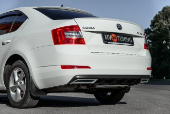 2 879 р. Накладка бампера (диффузор) MV-Tuning  Skoda Octavia  A7 (2012-2020) дорестайлинг лифтбэк, рестайлинг лифтбэк (Поверхность шагрень)  с доставкой в г. Керчь. Увеличить фотографию 3
