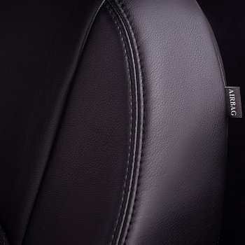 9 449 р. Чехлы для сидений (экокожа, РЗСиС, 2 П) Lord Autofashion Турин  Skoda Octavia ( Tour A4 1U5,  Tour A4 1U2) (1996-2010) универсал дорестайлинг, лифтбэк дорестайлинг, лифтбэк рестайлинг, универсал рестайлинг (Черный, вставка черная)  с доставкой в г. Керчь. Увеличить фотографию 3