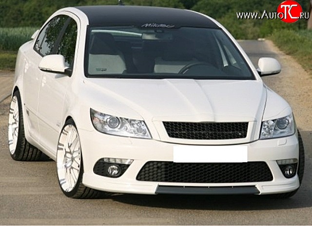 3 699 р. Решётка радиатора RS Style Skoda Octavia A5 рестайлинг универсал (2008-2013) (Алюминиевая черная сетка, Неокрашенная)  с доставкой в г. Керчь
