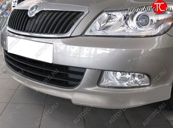 3 949 р. Накладка на передний бампер CT v3 Skoda Octavia A5 рестайлинг универсал (2008-2013) (Неокрашенная)  с доставкой в г. Керчь