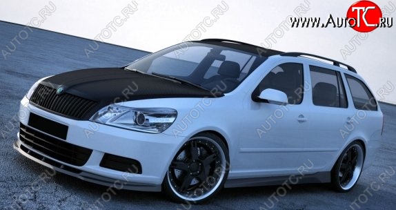 4 899 р. Накладка на передний бампер CT v4 Skoda Octavia A5 рестайлинг универсал (2008-2013) (Неокрашенная)  с доставкой в г. Керчь