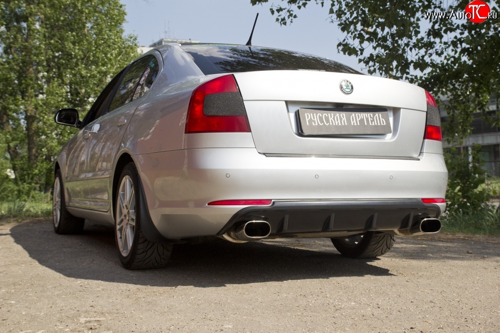 3 619 р. Диффузор заднего бампера RA  Skoda Octavia  A5 (2008-2013) лифтбэк рестайлинг, рестайлинг универсал (Поверхность глянец (под окраску), Неокрашенная)  с доставкой в г. Керчь