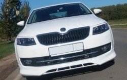 5 999 р. Накладка на передний бампер CT Skoda Octavia A7 дорестайлинг лифтбэк (2012-2017) (Неокрашенная)  с доставкой в г. Керчь. Увеличить фотографию 4
