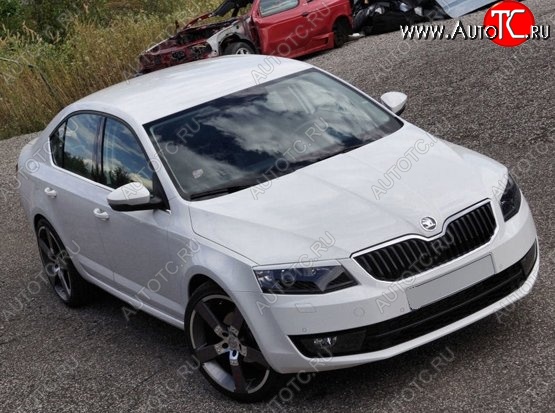 1 199 р. Реснички на фары CT Skoda Octavia A7 дорестайлинг универсал (2012-2017) (Неокрашенные)  с доставкой в г. Керчь