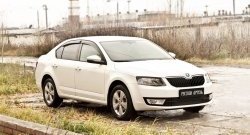 759 р. Реснички на фары RA Skoda Octavia A7 дорестайлинг универсал (2012-2017) (Неокрашенные)  с доставкой в г. Керчь. Увеличить фотографию 2