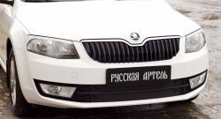 759 р. Реснички на фары RA Skoda Octavia A7 дорестайлинг универсал (2012-2017) (Неокрашенные)  с доставкой в г. Керчь. Увеличить фотографию 5