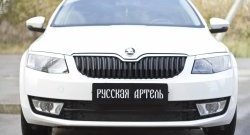 1 039 р. Зимняя заглушка решетки переднего бампера РА Skoda Octavia A7 рестайлинг универсал (2016-2020)  с доставкой в г. Керчь. Увеличить фотографию 2