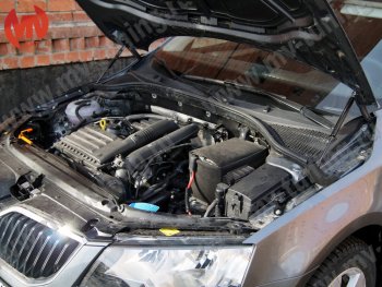 4 099 р. Упор капота MV-Tuning (двойной) Skoda Octavia A7 дорестайлинг универсал (2012-2017)  с доставкой в г. Керчь. Увеличить фотографию 4