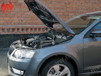 4 099 р. Упор капота MV-Tuning (двойной) Skoda Octavia A7 дорестайлинг универсал (2012-2017)  с доставкой в г. Керчь. Увеличить фотографию 6