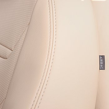 7 549 р. Чехлы для сидений (комплектация Ambition без подлокот-ка) Lord Autofashion Турин 2 (экокожа)  Skoda Octavia  A7 (2012-2020) дорестайлинг лифтбэк, дорестайлинг универсал, рестайлинг лифтбэк, рестайлинг универсал (Бежевый/Бежевый/Бежевый/Бежевый)  с доставкой в г. Керчь. Увеличить фотографию 6
