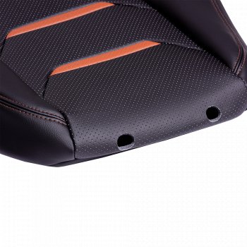 8 699 р. Чехлы для сидений (комплектация Ambition без подлокот-ка) Lord Autofashion Турин 2 (экокожа)  Skoda Octavia  A7 (2012-2020) дорестайлинг лифтбэк, дорестайлинг универсал, рестайлинг лифтбэк, рестайлинг универсал (Чёрный/Чёрный/Коричневый/Коричневый)  с доставкой в г. Керчь. Увеличить фотографию 5