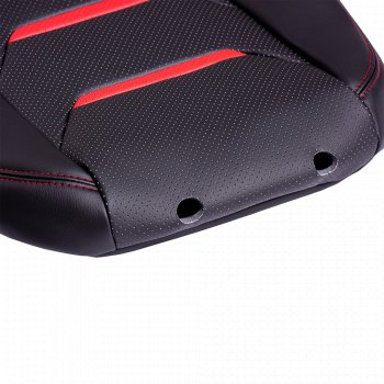 8 699 р. Чехлы для сидений (комплектация Ambition без подлокот-ка) Lord Autofashion Турин 2 (экокожа)  Skoda Octavia  A7 (2012-2020) дорестайлинг лифтбэк, дорестайлинг универсал, рестайлинг лифтбэк, рестайлинг универсал (Чёрный/Чёрный/Красный/Красный)  с доставкой в г. Керчь. Увеличить фотографию 6