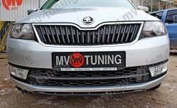 1 899 р. Накладка на передний бампер Sport Skoda Rapid NH1 хэтчбэк дорестайлинг (2012-2017) (Текстурный пластик, Неокрашенная)  с доставкой в г. Керчь. Увеличить фотографию 2