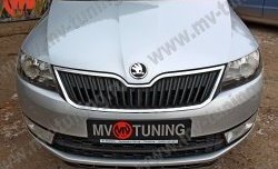 1 899 р. Накладка на передний бампер Sport Skoda Rapid NH1 хэтчбэк дорестайлинг (2012-2017) (Текстурный пластик, Неокрашенная)  с доставкой в г. Керчь. Увеличить фотографию 3
