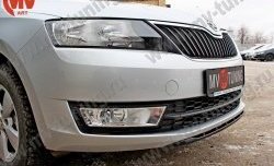 1 899 р. Накладка на передний бампер Sport Skoda Rapid NH1 хэтчбэк дорестайлинг (2012-2017) (Текстурный пластик, Неокрашенная)  с доставкой в г. Керчь. Увеличить фотографию 4