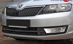 1 899 р. Накладка на передний бампер Sport Skoda Rapid NH1 хэтчбэк дорестайлинг (2012-2017) (Текстурный пластик, Неокрашенная)  с доставкой в г. Керчь. Увеличить фотографию 9
