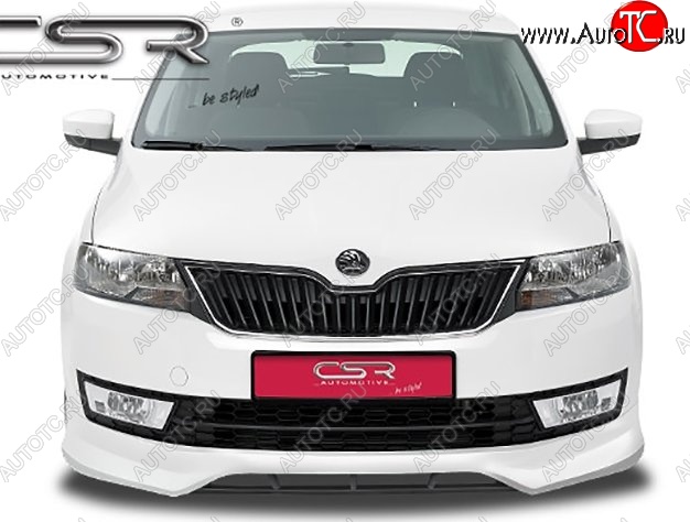5 999 р. Накладка на передний бампер CSR style Skoda Rapid NH1 хэтчбэк дорестайлинг (2012-2017) (Неокрашенная)  с доставкой в г. Керчь