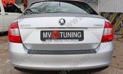 1 199 р. Накладка защитная на задний бампер Style  Skoda Rapid ( NH3,  NH1) (2012-2017) дорестайлинг лифтбэк, хэтчбэк дорестайлинг (Глянец)  с доставкой в г. Керчь. Увеличить фотографию 2