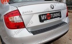 1 199 р. Накладка защитная на задний бампер Style  Skoda Rapid ( NH3,  NH1) (2012-2017) дорестайлинг лифтбэк, хэтчбэк дорестайлинг (Глянец)  с доставкой в г. Керчь. Увеличить фотографию 3
