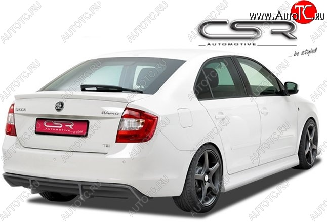 5 999 р. Накладка на задний бампер CSR style Skoda Rapid NH1 хэтчбэк дорестайлинг (2012-2017) (Неокрашенная)  с доставкой в г. Керчь