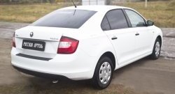 1 169 р. Защитная накладка на задний бампер RA  Skoda Rapid ( NH3,  NH1) (2012-2017) дорестайлинг лифтбэк, хэтчбэк дорестайлинг  с доставкой в г. Керчь. Увеличить фотографию 3