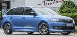 9 649 р. Пороги накладки R-Style Skoda Rapid NH3 дорестайлинг лифтбэк (2012-2017) (Неокрашенные)  с доставкой в г. Керчь. Увеличить фотографию 2