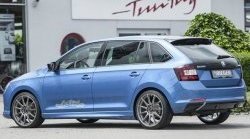 9 649 р. Пороги накладки R-Style Skoda Rapid NH3 дорестайлинг лифтбэк (2012-2017) (Неокрашенные)  с доставкой в г. Керчь. Увеличить фотографию 3
