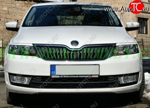 1 099 р. Реснички на фары CT Skoda Rapid NH1 хэтчбэк дорестайлинг (2012-2017) (Неокрашенные)  с доставкой в г. Керчь