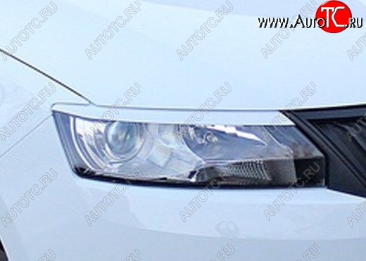 1 149 р. Реснички на фары Tuning-Sport v1 (короткие) Skoda Rapid NH1 хэтчбэк дорестайлинг (2012-2017) (Неокрашенные)  с доставкой в г. Керчь