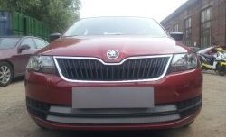 2 399 р. Сетка на бампер Russtal (хром) Skoda Rapid NH1 хэтчбэк дорестайлинг (2012-2017)  с доставкой в г. Керчь. Увеличить фотографию 2