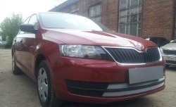 2 399 р. Сетка на бампер Russtal (хром) Skoda Rapid NH1 хэтчбэк дорестайлинг (2012-2017)  с доставкой в г. Керчь. Увеличить фотографию 3