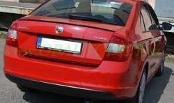 3 499 р. Лип спойлер CT Skoda Rapid NH3 дорестайлинг лифтбэк (2012-2017) (Неокрашенный)  с доставкой в г. Керчь. Увеличить фотографию 3