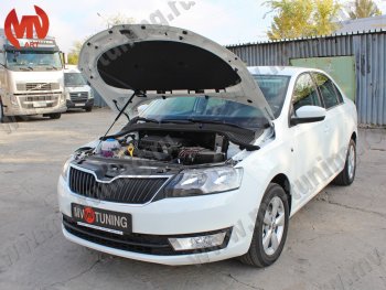 2 969 р. Упор капота MV-Tuning (одинарный)  Skoda Rapid ( NH3,  NH1) (2012-2017) дорестайлинг лифтбэк, хэтчбэк дорестайлинг  с доставкой в г. Керчь. Увеличить фотографию 4