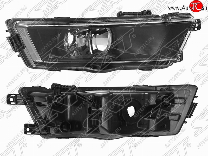 1 599 р. Правая противотуманная фара (чёрная) SAT Skoda Rapid NH1 хэтчбэк дорестайлинг (2012-2017)  с доставкой в г. Керчь