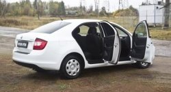 2 149 р. Накладки на порожки автомобиля RA  Skoda Rapid ( NH3,  NH1) (2012-2017) дорестайлинг лифтбэк, хэтчбэк дорестайлинг (Комплект (передние+задние))  с доставкой в г. Керчь. Увеличить фотографию 4