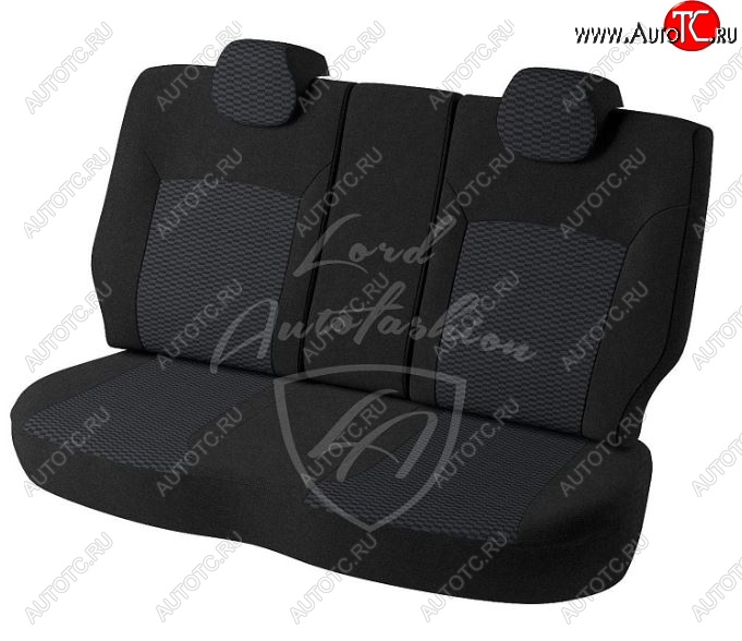 5 949 р. Чехлы для сидений (Active) Lord Autofashion Дублин (жаккард, цельная спинка) Skoda Rapid NH3 дорестайлинг лифтбэк (2012-2017) (Черный, вставка Прямоугольник черный)  с доставкой в г. Керчь