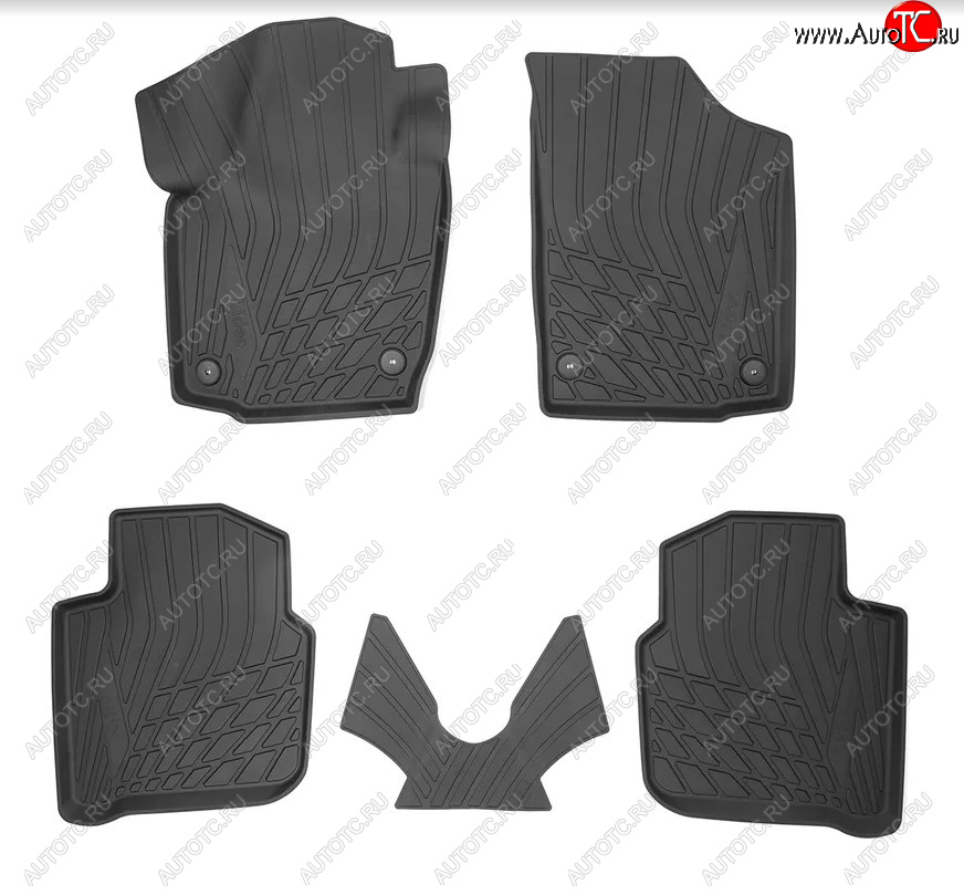 2 369 р. Коврики салона Norplast 3D Skoda Rapid NH3 рестайлинг лифтбэк (2017-2020) (Цвет: черный)  с доставкой в г. Керчь