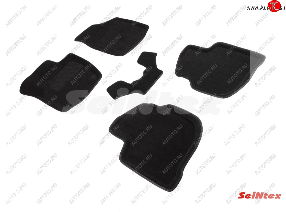 4 999 р. Коврики в салон SEINTEX 3D ВОРС (комплект)  Skoda Rapid ( NH3,  NH1) (2012-2017) дорестайлинг лифтбэк, хэтчбэк дорестайлинг (Цвет: черный)  с доставкой в г. Керчь